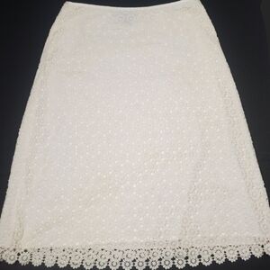 Ann Taylor Ivory Floral Lace A-Line Skirt Size 2